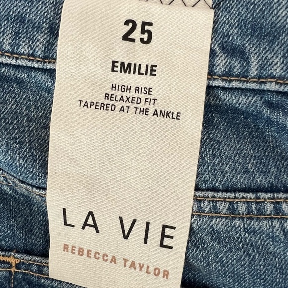 NWT REBECCA TAYLOR 90s High Waist Tapered Leg Ankle Crop Denim Mom Jeans Size 25 - Picture 7 of 9